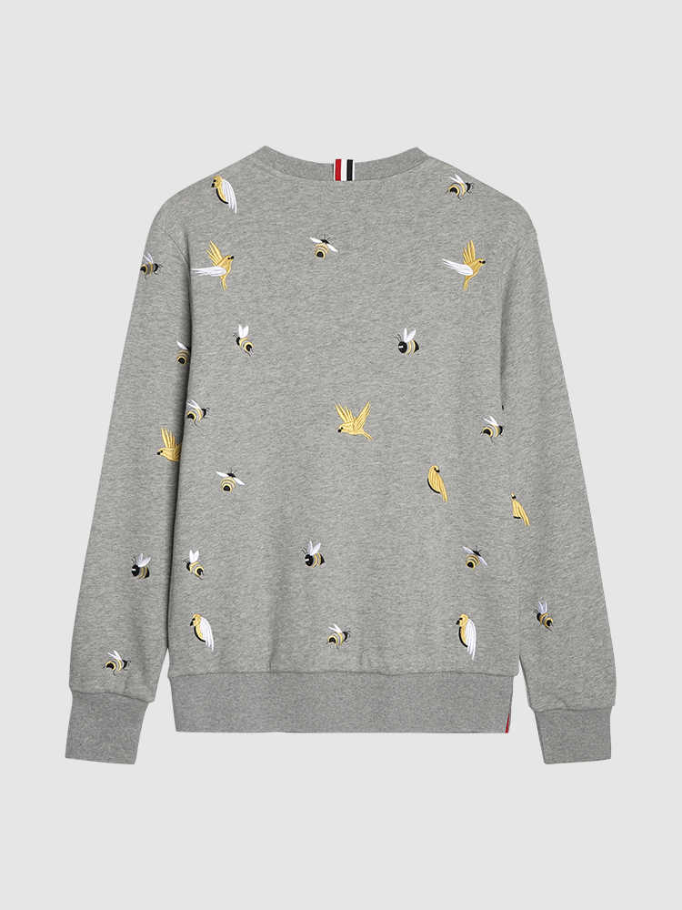 Premium 100% Cotton Embroidered Zip - Up Hoodie - Full - Zip Hooded Sweatshirt | Thom Browne