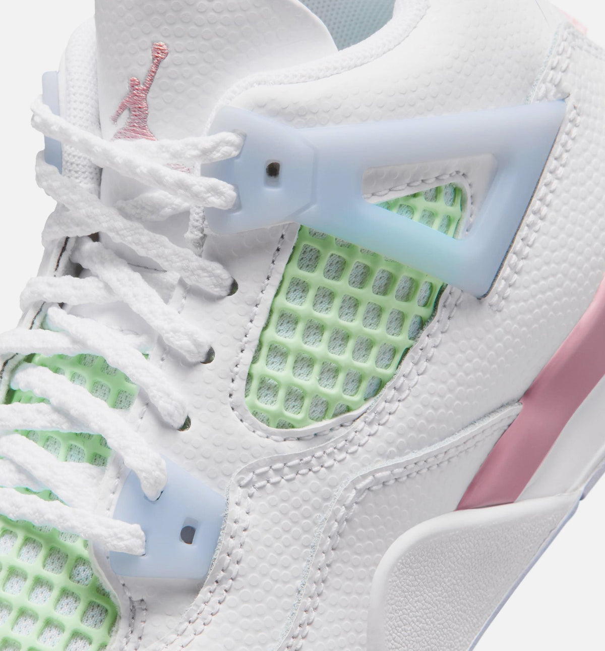 Air Jordan 4 Retro "Medium Soft Pink" Little Kids' Shoe – White/Medium Soft Pink/Half Blue
