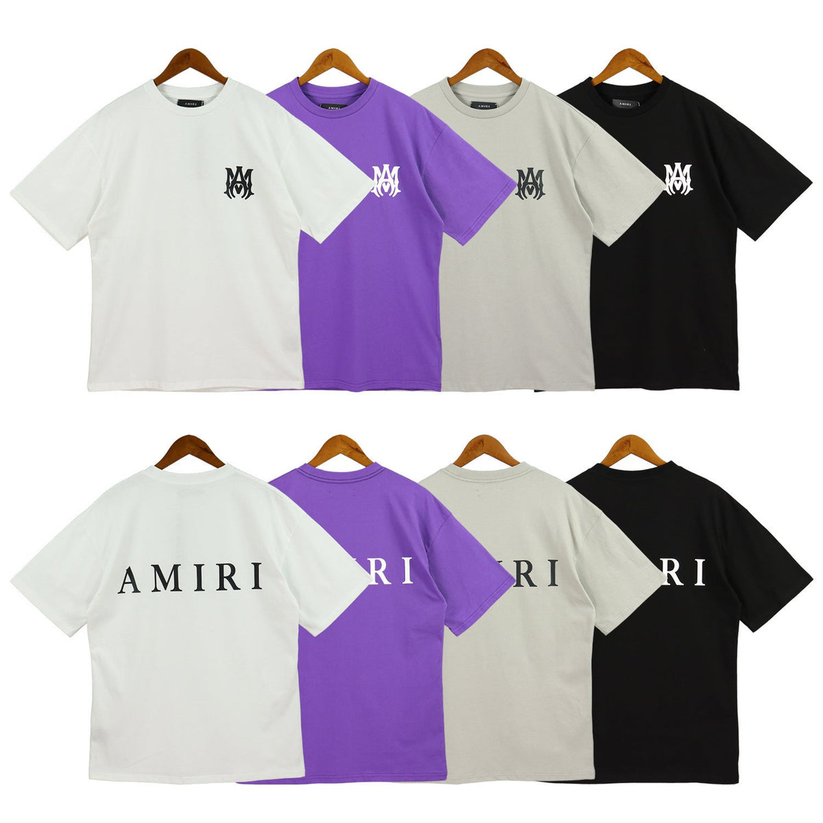 Amiri Multi‑Pattern Letter Graphic Oversized Tee Streetwear Unisex