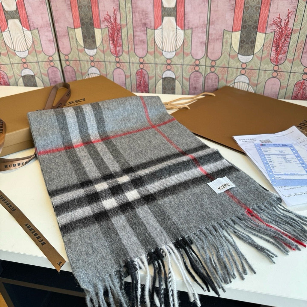 Burberry Fringed Plaid Scarf