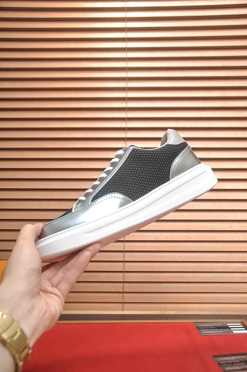 Louis Vuitton Men's Metallic Panel Low-Top Sneakers